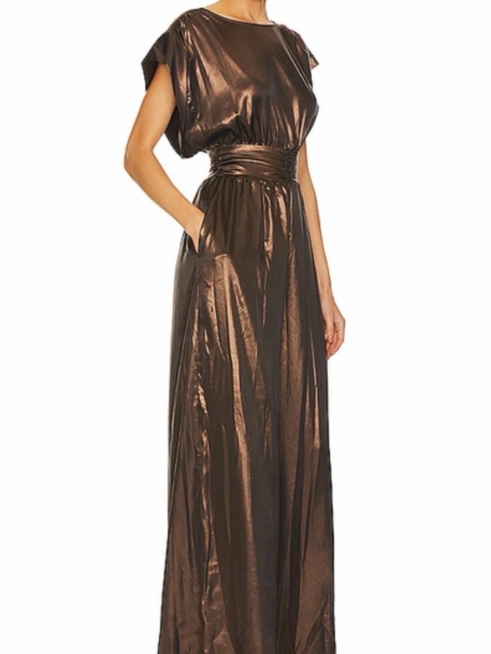 Misa Los Angeles Sophia Jumpsuit in Burnished Bronze NWT M